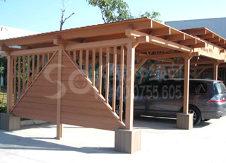 木塑停车篷廊架/塑木木塑花架