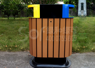商业广场木塑垃圾桶/塑木木塑垃圾桶