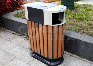 学校木塑垃圾桶/塑木木塑垃圾桶