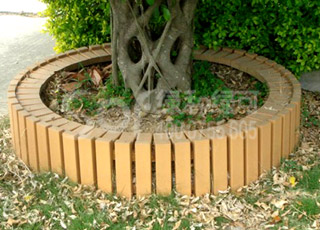 公园木塑围树池/塑木木塑围树椅